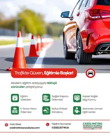 Çarşı Metro Sürücü Kursu — Sürücü kursu hizmet kalemlerini ikonlarla anlatan post
