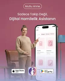Mutlu Anne — Hamilelik takip uygulaması tanıtım postu